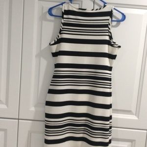 White and black stripe dress